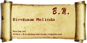 Birnbaum Melinda névjegykártya